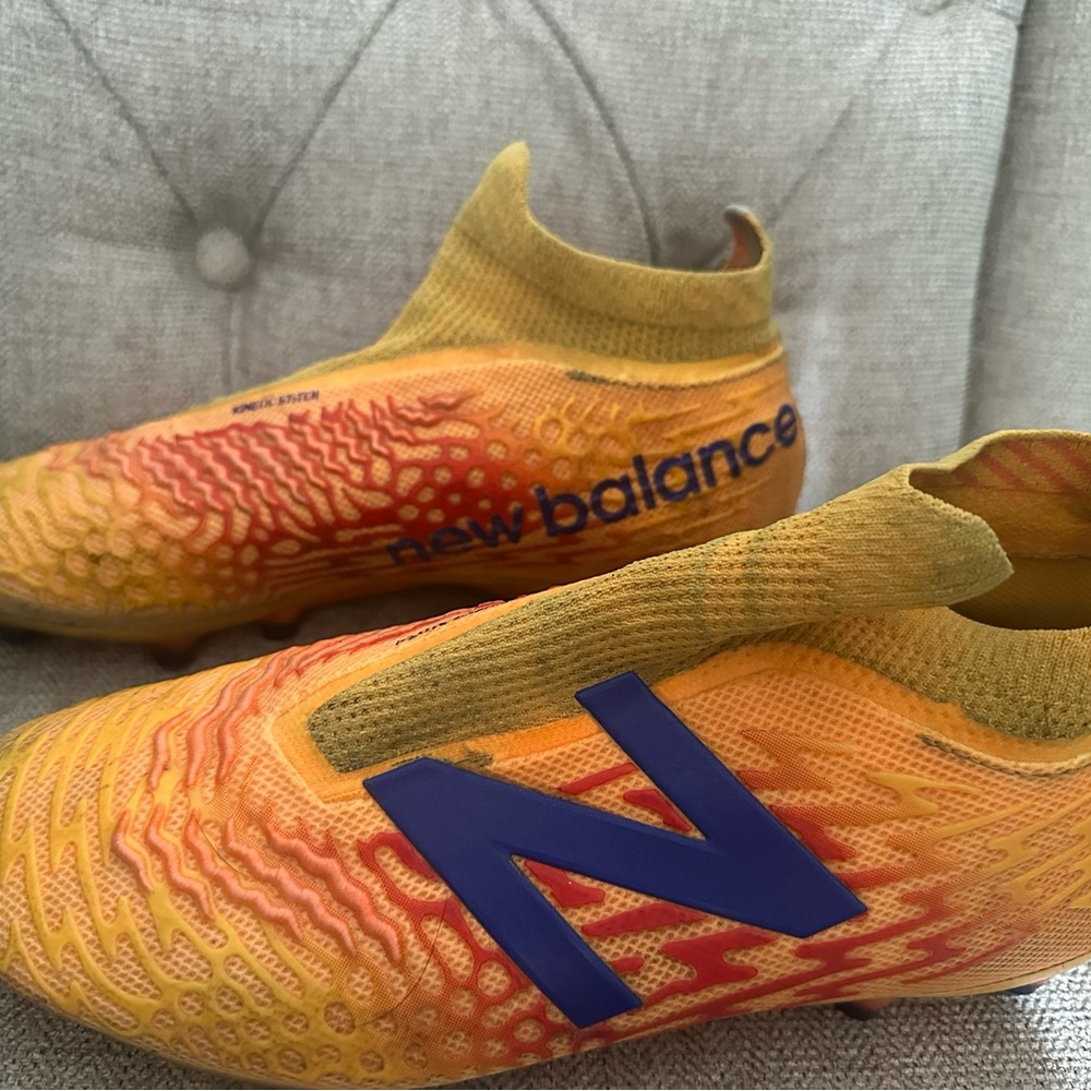 New Balance Tekela v3 + Pro FG Cleats- Men’s size 8- Orange and Yellow with Blue